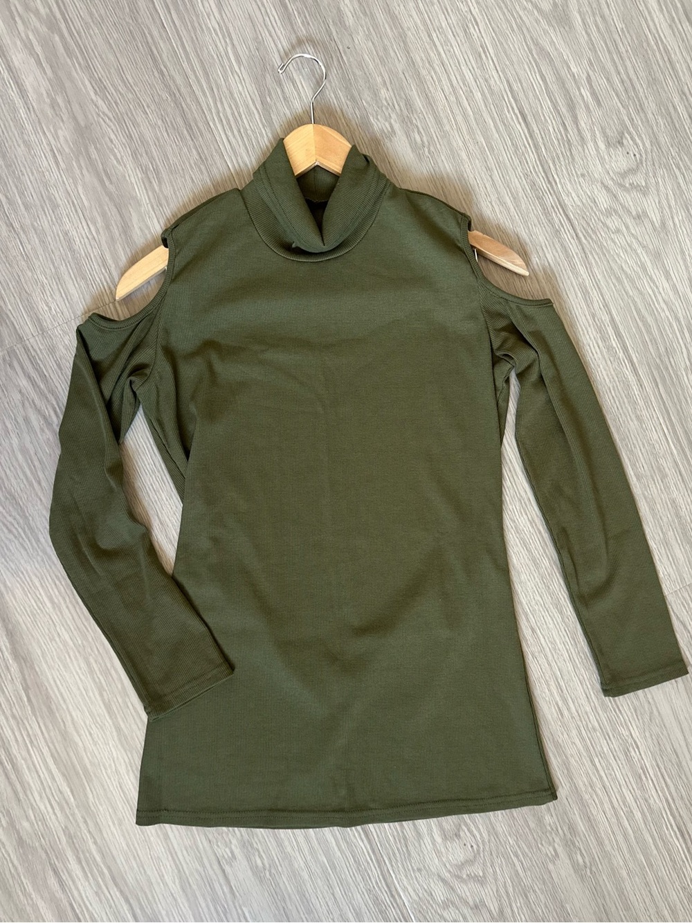 Olive Plus Size Cold-Shoulder Turtleneck Top